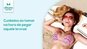 Bronzeamento: cuidados para curtir o verão sem arriscar sua saúde! Imagem de uma mulher deitada na praia tomando sol