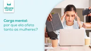 Carga mental: por que ela afeta tanto as mulheres? Imagem de uma mulher passando a ideia de estar sobrecarregada