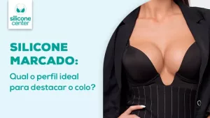 Silicone marcado: o que fazer para destacar o colo com a prótese? Mostrando imagem do colo de uma mulher, usando uma blusa decotada na cor preta