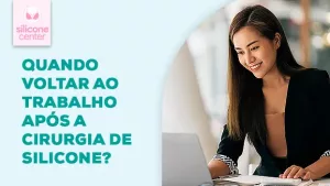 Trabalho após o silicone: quando a paciente pode retornar à rotina? Imagem mostrando uma mulher trabalhando sentado na frente de um computador